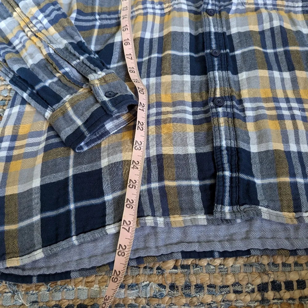 AE Super Soft Flannel Shirt Men's XL American Eagle Blue Plaid Button Up Comfy C - Picture 5 of 8